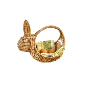 Precio barato artículo de artesanía forma de conejito cesta de almacenamiento de ratán cesta de regalo para decoración de Pascua soporte de regalo al por mayor de Vietnam - Product Image 1