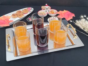 Plateau carré en acier inoxydable avec poignées, plat de service décoratif pour la maison, l'hôtel, le restaurant, le buffet de mariage, durable et robuste - Product Image 5