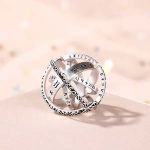 Jeulia Astronomical Sphere Sterling <b>Silver</b> Men's <b>Opal</b> <b>Ring</b> with Free Chain - Product Image 6
