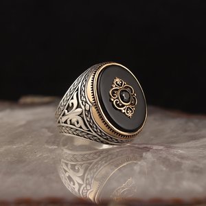 Anillo de Plata de Ley 925 con Circonita para Hombre, Engaste Clásico, Regalo de Boda, Joyería Turca con Talla Personalizable - Product Image 2