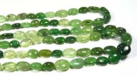 Perles ovales lisses et polies en grenat tsavorite naturel, 7x6-12x8mm, vert, haute qualité, certifiées CNAS, brin de 18 pouces, lot en gros