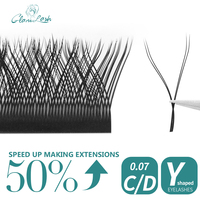 Logo personnalisé Volume Lash Extension Handmade 3D CD Curl Y Shaped Premade Fan Eyelashes Fibre Synthétique Your Brand