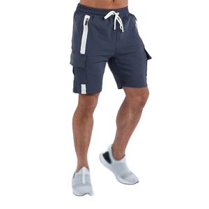 Pantalones cortos deportivos de algodón para hombre, ropa de calle con bolsillos y bloques de colores, cremalleras, entrenamiento deportivo, 5 pulgadas - Product Image 1