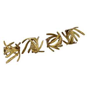 Venta al por mayor elegante oro servilletero de lujo en forma de hoja de metal perla personalizado bodas restaurantes hoteles villas moderno - Product Image 3