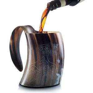 MEILLEURE TASSE À BOIRE EN CORNE AVEC POIGNÉE POUR LA BIÈRE Café au Prix de gros Viking Drinking Coffee Tankard Mugs à - Product Image 4