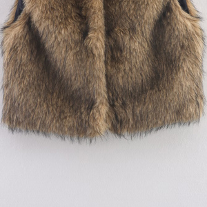 Chaleco Corto de Piel de Zorro Natural Integrada de Manga Larga Vintage para Mujer PB&ZA, Otoño 2025, Prenda Exterior de Moda Ecológica - Product Image 5