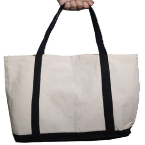 Bolsa de lona de algodón de gran capacidad personalizada, bolsa de supermercado reutilizable ecológica con mango superior, bolsa de algodón de estilo promocional - Product Image 3