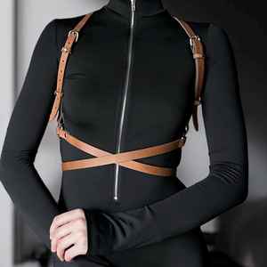 Arnés de cintura de cuero genuino, cinturón superior para mujer, traje de Festival, arnés hecho a mano de moda, - Product Image 5