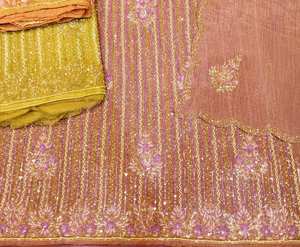 Modern Designer Unstitched Hand Embroidered Silk Party Wear <b>Suits</b> for <b>Women</b> Indian Fashion-Forward Traditional Style for Parties - Product Image 3