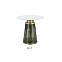 Table d'appoint en verre de haute qualité avec dessus en marbre meubles décoratifs pour salon de luxe maison hôtel Table d'appoint au look moderne