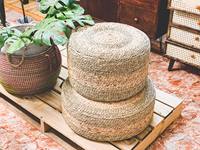 Coussin de jacinthe d'eau Pouf de paille rustique pour la méditation coussin de paille pour siège de pique-nique suspendu TAM VN du Vietnam