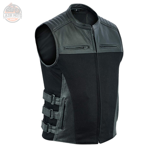 เสื้อกั๊กขี่มอเตอร์ไซค์หนังแท้เสื้อกั๊กขี่มอเตอร์ไซค์สำหรับผู้ชาย - Product Image 6