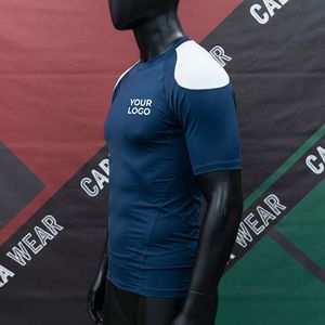 Custom Half Sleeve Anti-UV Breathable 100% Polyester <b>BJJ</b> MMA Grappling <b>Rashguard</b> Compression Shirt - Product Image 4