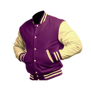 แจ็คเก็ต Letterman Varsity แบบคลาสสิก ปักลายตามสั่ง แจ็คเก็ตเบสบอลตัวเสื้อทำจากผ้าขนสัตว์ แขนทำจากหนัง สำหรับชุดทีม - Product Image 6