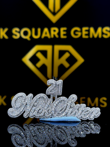 Lettre personnalisée pendentif Hip Hop, nom personnalisé, pendentif numéro Hip Hop pour hommes, pendentif Moissanite, bijoux Ice Out Hip Hop, argent 925 - Product Image 5