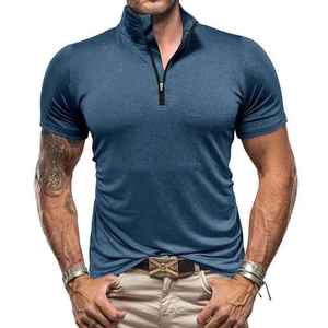 Camisas de Alta Calidad para Hombre, Logotipo Personalizado Impreso, Tejido Profesional Transpirable, Nuevo Modelo, Venta al por Mayor, Manga Corta, Algodón Liso - Product Image 3