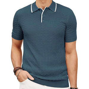 Chemises décontractées pour hommes de haute qualité, élégantes et respirantes, en tricot, avec options personnalisées, en matière douce polyester/coton - Product Image 1