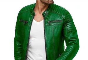 Logo personnalisé de haute qualité 100% veste de mode en cuir pas cher prix moto veste en cuir d'extérieur - Product Image 4