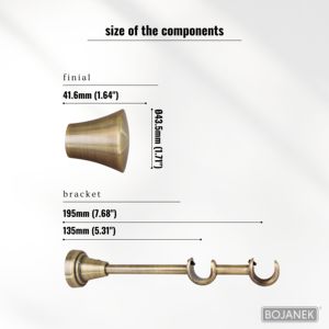Barra de Cortina Doble BOJANEK de 25 mm + Tubo de 19 mm Metalizado Moderno, Diferentes Longitudes, Diferentes Adornos y Colores, Fácil Personalización - Product Image 4