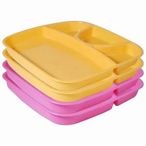 Assiettes de service en plastique carrées à 4 compartiments pour la restauration hôtelière et la vente en gros à domicile - Product Image 3