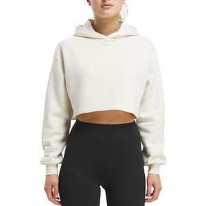 Femmes personnalisé coton sport haut court à capuche en gros surdimensionné Slim Fit hiver imprimé sport haut à capuche couleurs unies court - Product Image 1