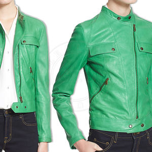 Chaquetas de cuero informales con cremallera y diseño personalizado, para mujer - Product Image 4