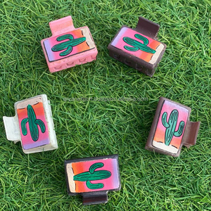 มาใหม่สไตล์ตะวันตกทําด้วยมือเครื่องมือแกะสลักหนังมินิคลิปผมหนังมินิกรงเล็บคลิปอุปกรณ์เสริมผมสําหรับสตรี - Product Image 2