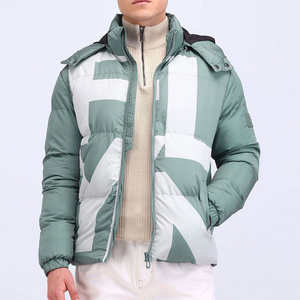Mint Green Waterproof Windproof Breathable Outdoor Puffer Jacket Warm Quilted Padding Hooded Design Insulated Winter Outerwear - Product Image 1