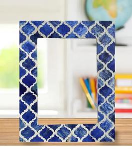 Cadre photo incrusté de résine d'os en bois et nacre, tailles personnalisées, prix abordable, cadre décoratif de table - Product Image 2