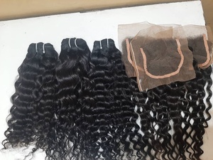 Extensiones de cabello Remy indio virgen crudo 8 pulgadas longitud estirada onda larga Natural suelta onda profunda Armadura - Product Image 5