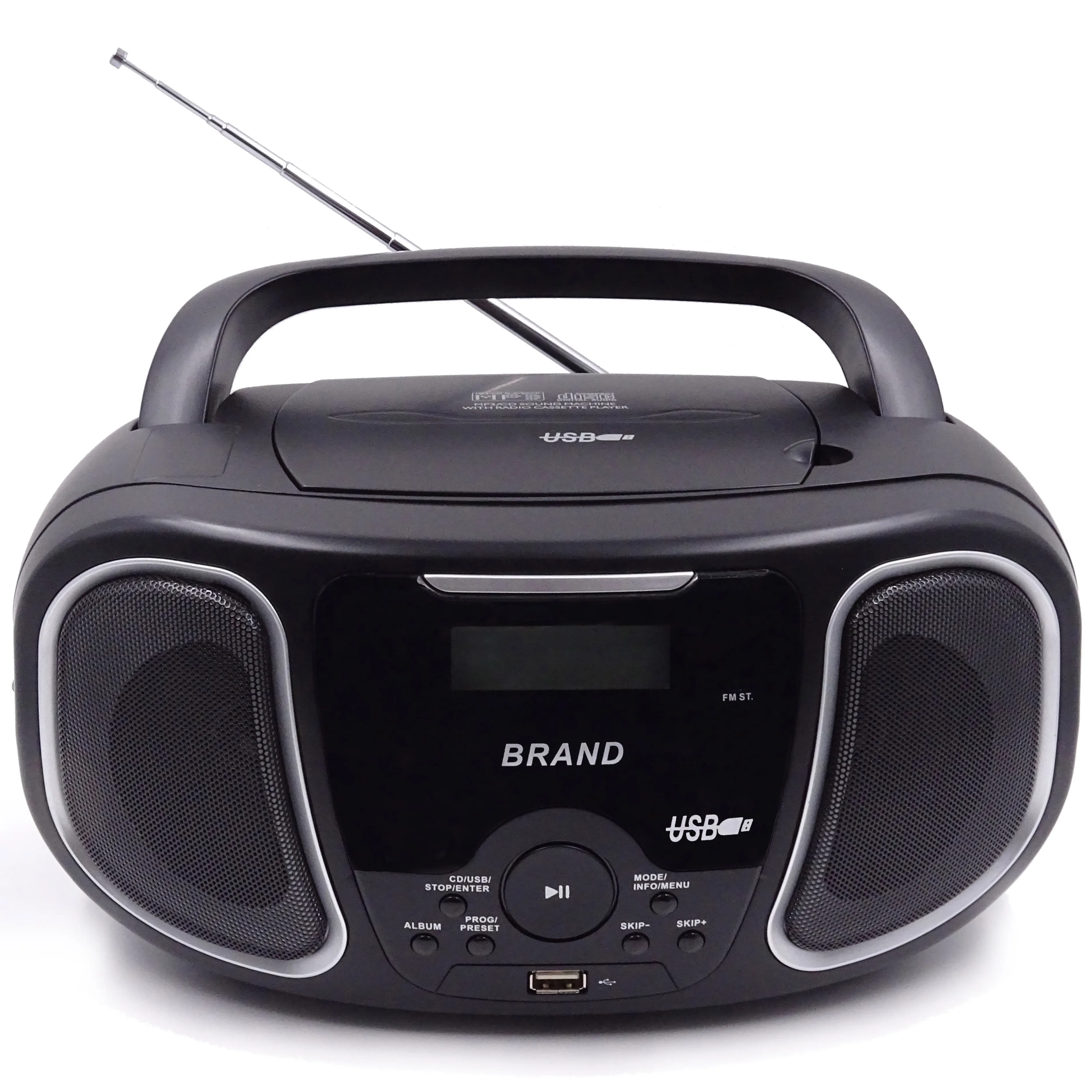 Boombox CD Tải Hàng Đầu Di Động Máy Phát Thanh Stereo AM/FM