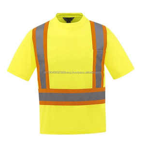 Camisa de Trabajo de Alta Visibilidad con Botones Personalizada con Cinta Reflectante, Camisa de Seguridad de Algodón para Hombre a Precio Económico 2025 - Product Image 3