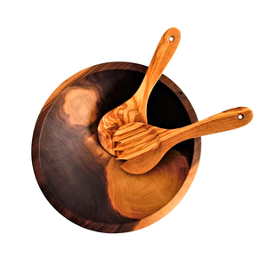 Cuenco de madera de acacia de diseño antiguo con cuchara Restaurante Precio bajo Diseño de tendencia Cuencos de madera Color natural Cuenco para servir comida - Product Image 6