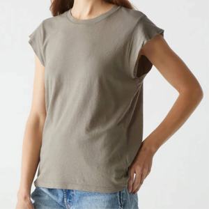 Camiseta de manga larga de algodón para mujer, ropa de moda de alta calidad ecológica hecha a medida, venta al por mayor para el estilo de comodidad de verano - Product Image 6