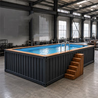 Piscine moderne en conteneur d'expédition personnalisé, préfabriquée, modulaire, hors sol, pour jardin, villa et complexe hôtelier