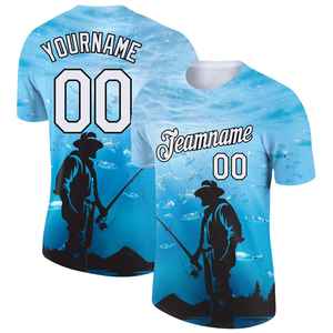 Custom Fishing Jersey Long Sleeve Breathable Quick Dry <b>Polyester</b> UV Protection Sportswear Outdoor Fishing Apparel - Product Image 5
