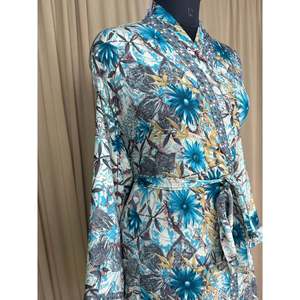 Recycled Silk Sari Women's Boho Chic Vintage Beach Cover <b>Dress</b> Robe for Resort Wear <b>Gypsy</b> House Kimono for Lounge Swimsuit Up's - Product Image 5