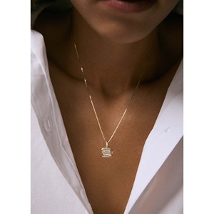 Margot Emerald Cut Diamond <b>Pendant</b> Necklace 14k <b>Solid</b> <b>Gold</b> VS1 Women's - Product Image 2