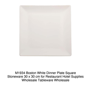 Assiette carrée en grès blanc M1934 Boston 30 x 30 cm pour restaurants, hôtels, fournitures de gros, vaisselle en gros - Product Image 2