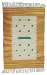 Cotton Handmade Woven Modern Plush Rectangle <b>Rug</b> Reversible Backing Machine Washable Floral Pattern Home <b>Camping</b> Travel Exercise - Product Image 3