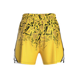 Shorts de MMA Fightbro doublés Gladiator avec logo frontal, design personnalisé, durables, unisexes, tissu 160g, 92% polyester, 8% élasthanne, sublimation - Product Image 3