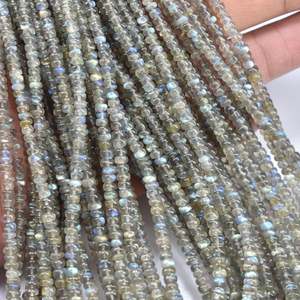 Labradorita Natural suave Rondelle piedras preciosas hebras Cadena 3-5mm labradorita cuentas lote para la fabricación de collares de joyería - Product Image 3