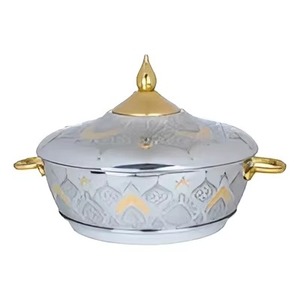 ชุดอาหารหม้อไฟโลหะสำหรับเก็บอาหารดีไซน์แบบอาหรับหม้ออุ่นอาหารหม้อโลหะสำเร็จรูปสีเงินเงา - Product Image 1