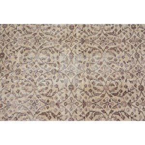 พรมขนสัตว์สีเบจสีน้ำตาล3.5x6.4ฟุตคลาสสิกวินเทจตุรกีพื้นที่ขนาดใหญ่รูปสี่เหลี่ยมผืนผ้าการเย็บปะติดปะต่อกันออกแบบสำหรับห้องโถงห้องนอน-น้ำยาง - Product Image 5