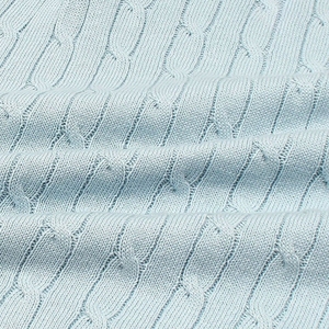 Mens Sky <b>Cable</b> Knit Polo Shirt Premium Cotton Knitwear Short <b>Sleeve</b> Textured Classic Fit Casual Smartwear Apparel - Product Image 6