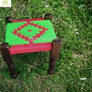 Space-Saving Wooden Stool Ottoman Bamboo Shower With Bone Inlay Console for Outdoor Home Furniture Use - Product Image 3