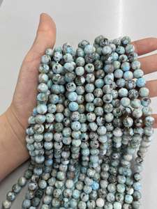 Véritable perles de guérison en Larimar bleu Pierre rare de qualité supérieure connue pour l'énergie apaisante Parfaite pour les bijoux et les créations - Product Image 5