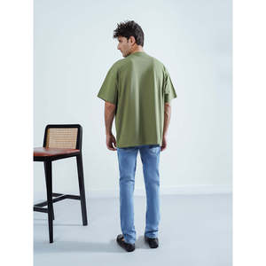 Camiseta de Algodón 100% con Hombros Caídos, MOQ Bajo, Cómoda, MC2107, Tejido Jersey de 240g, 220gsm, Impresión Serigráfica Sólida - Product Image 4
