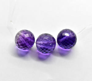 Cuentas sueltas facetadas de amatista púrpura para joyería, piedras preciosas sintéticas cultivadas en laboratorio, cuentas cortadas de tamaño de 10 MM (Todas las tallas disponibles) - Product Image 1