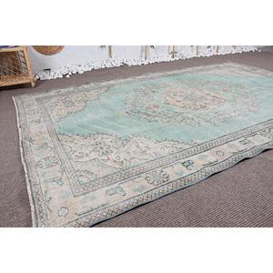 Alfombra Turca Vintage Grande de 5,5x8,9 pies, Alfombra Azul de Patchwork de Lana - Product Image 3